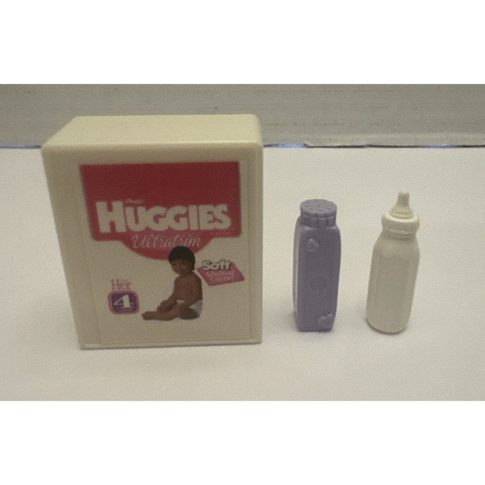 BARBIE KELLY/KRISSY doll HUGGIES diapers bottle/powder Bathtime/Bedtime Fun SET